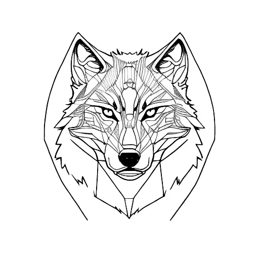 Line Art Wolf