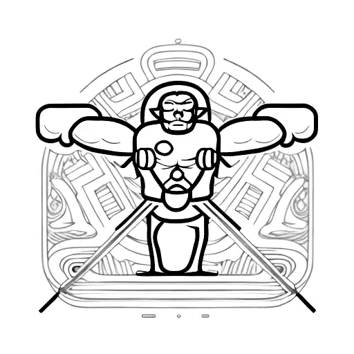 A Minimalist Tattoo Of A Weightlifting Barbell Symbolizing The Pursuit Of Strength And Power