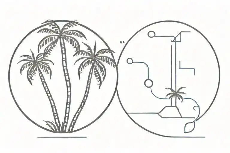 Music Disk And Palm Tree