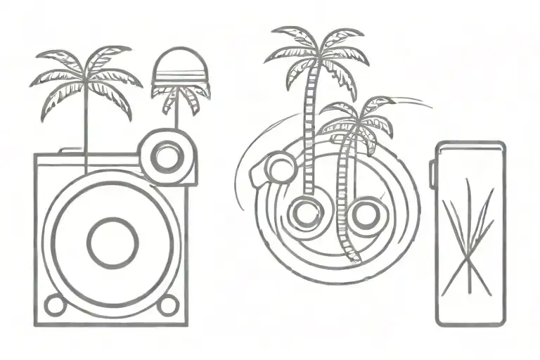 Speaker And Man And Palm Tree