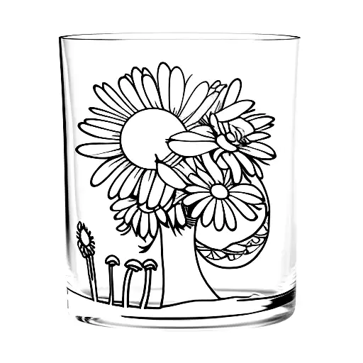 Daisy And Moon Filled Beer Glass