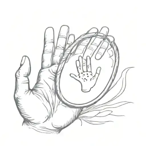 Mirror With Kids Hand Print Inside