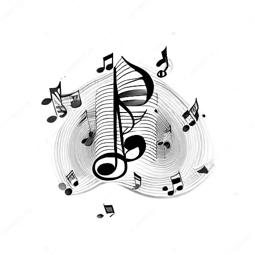 Musical Bars With Rainbow Coloured Notes