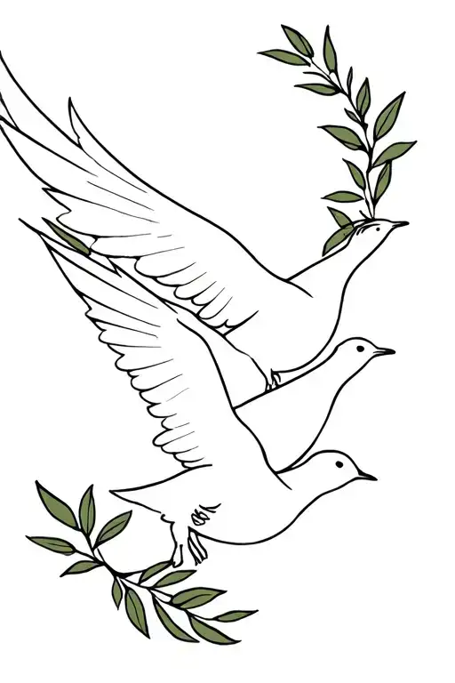Doves Carrying Olive Branches