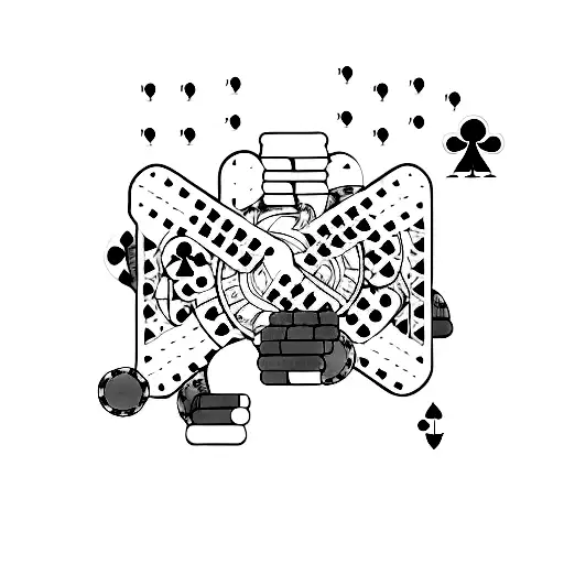 Create A Minimalist Tattoo About Gambling Addiction Combined With Noradrenaline Molecule