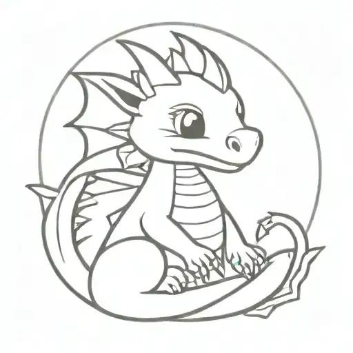 Cute Dragon Sitting