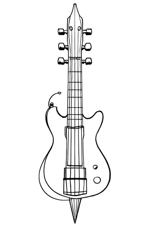 Guitar With A Spear As Headstock