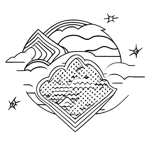 Full Moon With Heart Shaped Mountain