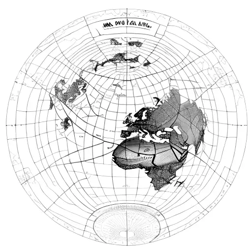 A Map Of The World With Landmarks And Travel Icons Incorporated Into The Design Tattoo