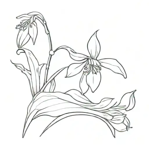 Snowdrop Tattoo Fine Line Simple