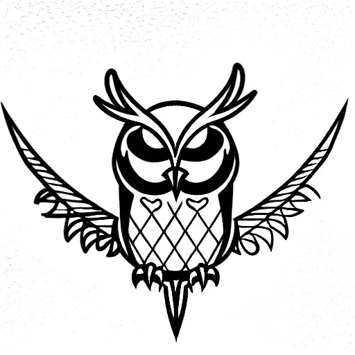 Owl Sitting On A Trident