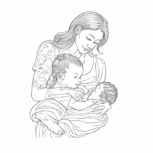 A Woman Holding A Baby In A Hospital Bed