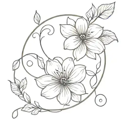 June And September Birth Flower With Vines