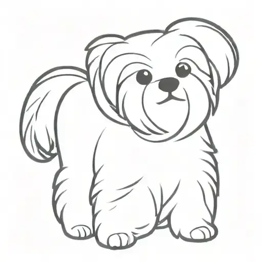 Maltese Dog In Fineline