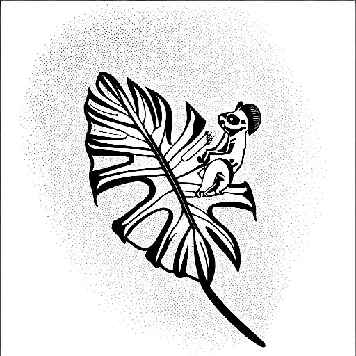 Monstera Tree With A Chipmunk Head