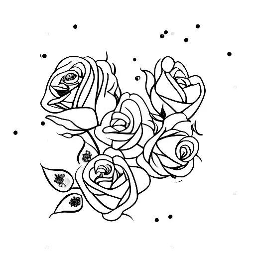 Knife With Roses Under The Moon