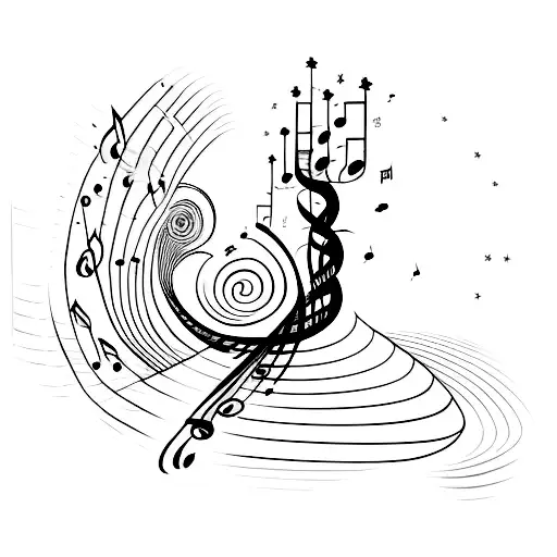 A Majestic Tree Reaching Towards The Sky With Musical Notes Flowing From Its Branches