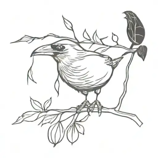 Crow Grabbing A Hazelnut Branch Branch Wrapping