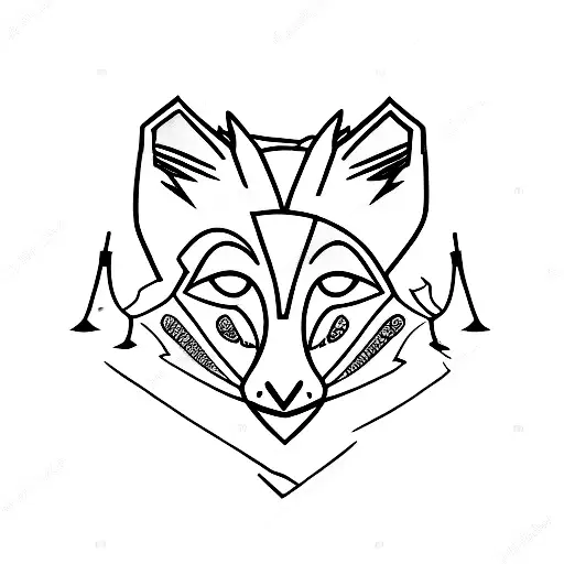 A Fox Wearing A Theatrical Mask Surrounded By Crows In A Forest Setting