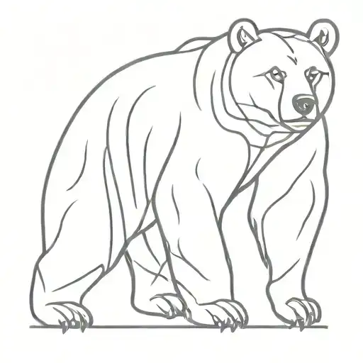 Bear Line Drawing Minimal