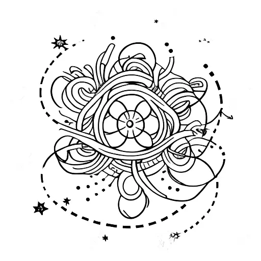 A Delicate Flower Vine Winding Around A Constellation Of Stars