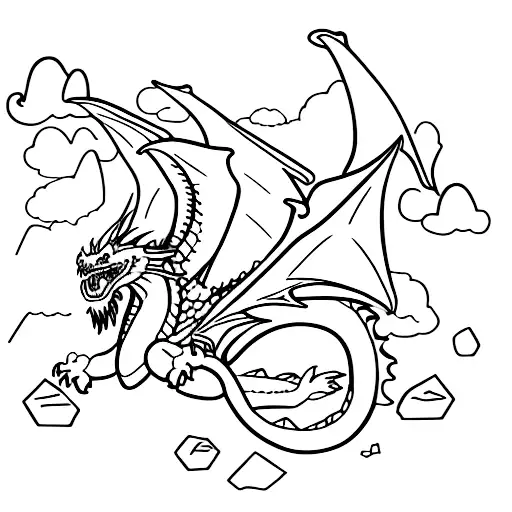 Dragon Flying Through A Maze