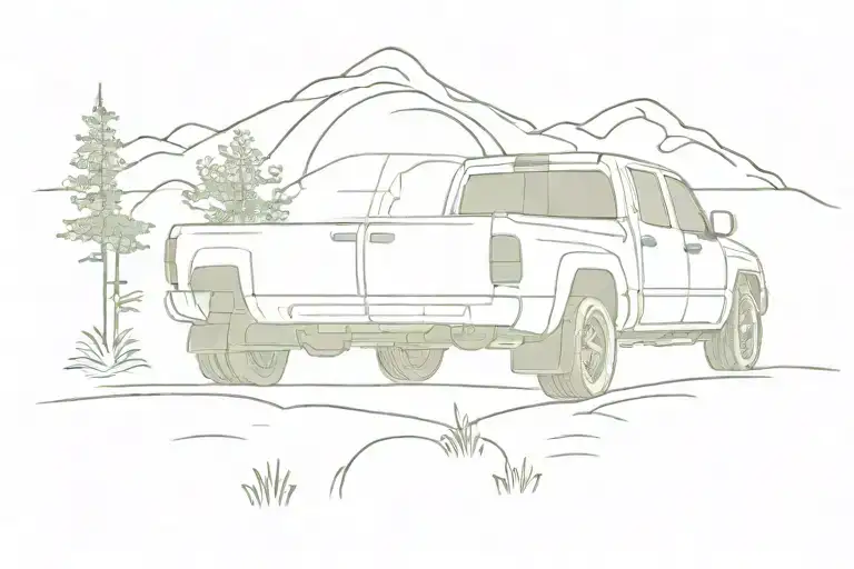 2002 Toyota Tundra In Front Of Northern Lights And A Mountain