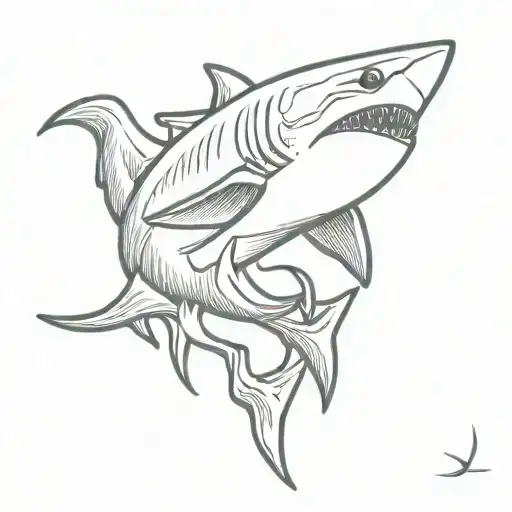 Shark Deskys Under Paperboat