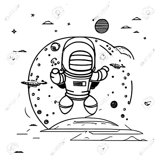 Astronaut With Spaceship