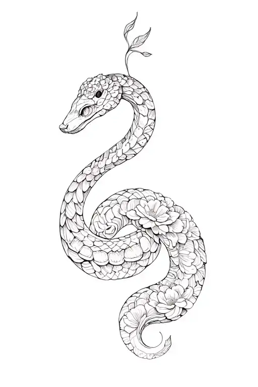 Snake Made Of Flowers