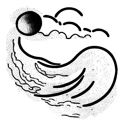 Wild Wave And Cloud Tattoo