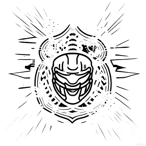 A Minimalist Tattoo Of An American Football Player In Action Tattoo