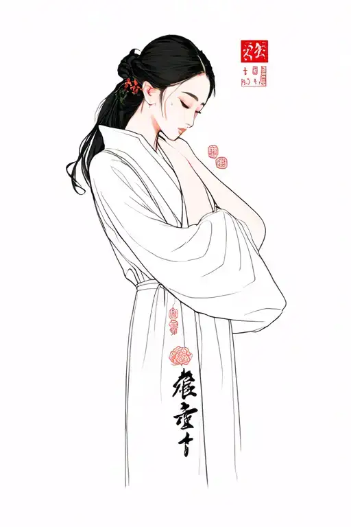 In Japanese Style With Meaning To The Sleeve