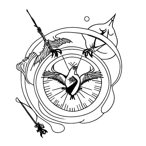 Raven Bird With Harry Potter Wand