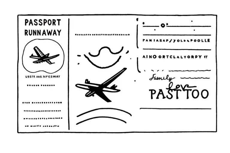 Mini Tattoo Airplane Family Airport Runaway Passport Love