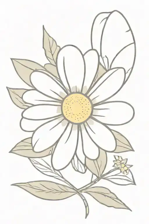 Daisy Written With A Daisy Flower