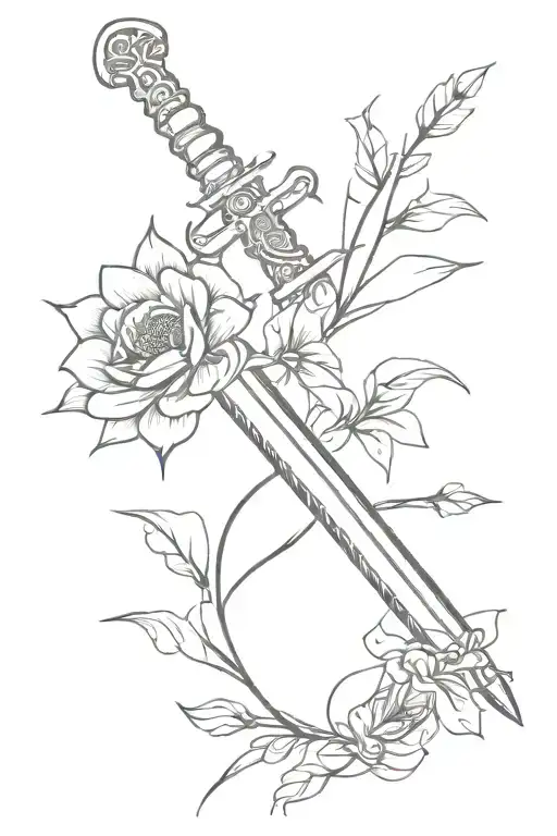 Sword With Flowers
