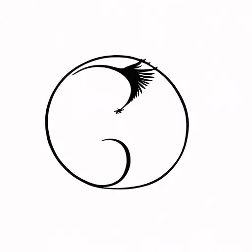 Minimalist Phoenix With Semicolon Hidden Symbol