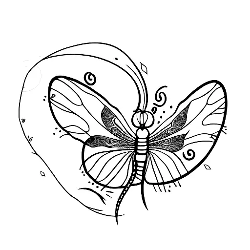 Dragonfly With Dragon Shadow Under