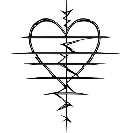 Broken Heart Behind Bars Forming The Shape Outline