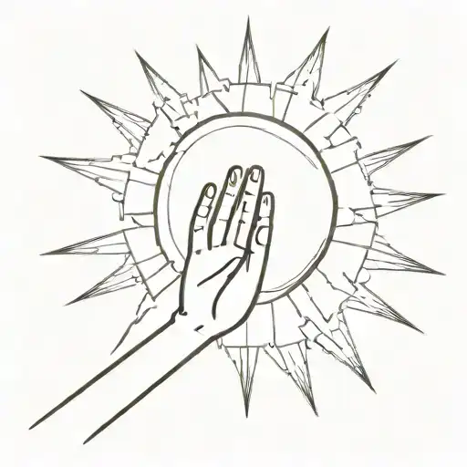 A Child Raise His Hands To Sun