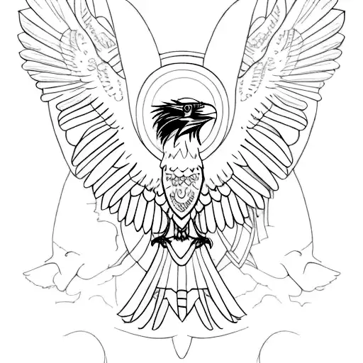 Nordic Mythology Raven Tatoo