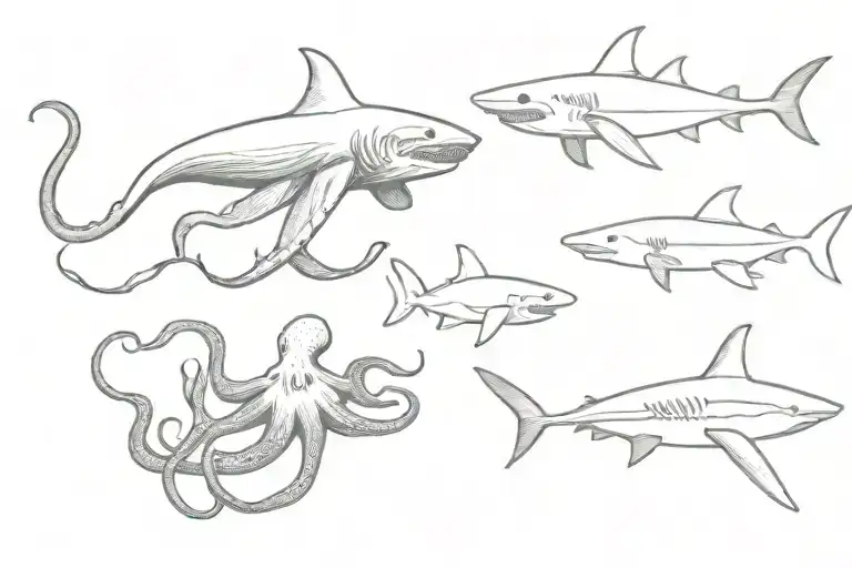 Octopus And Shark