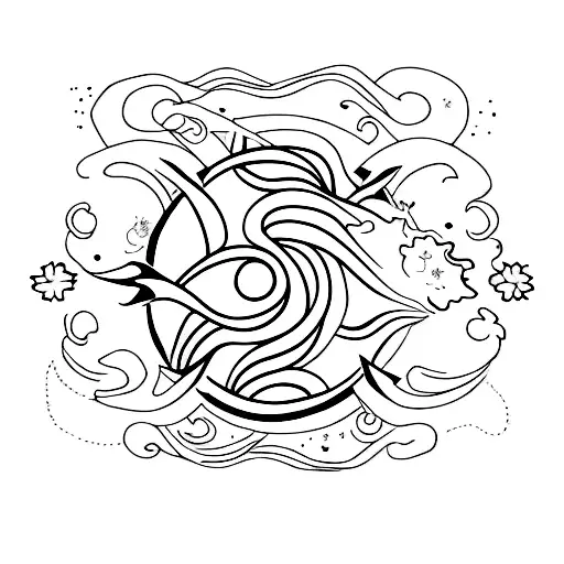 Aquarius Constelation With Flower