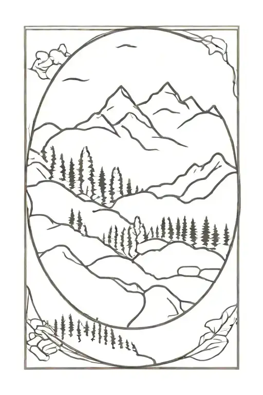 Mountains And Forest In Film Reel Intertwined