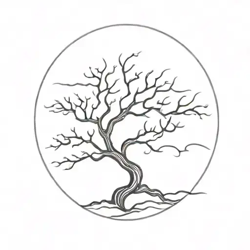 Abstract Lightning Streaks Tree