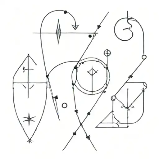 Acquarius And Gemini And Sagittarius And Aries Zodiac Signs For Inner Left Arm In A 2X2 Grid