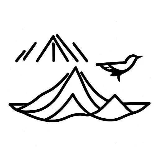 Bird With Mountains