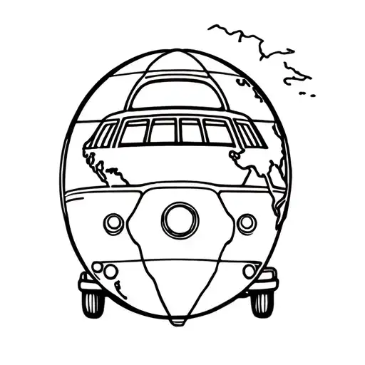 Globe Travel Tattoo Campervan