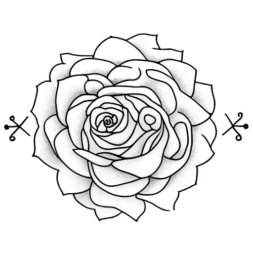 A Minimalist Tattoo Of A Book With A Flower As Its Bookmark